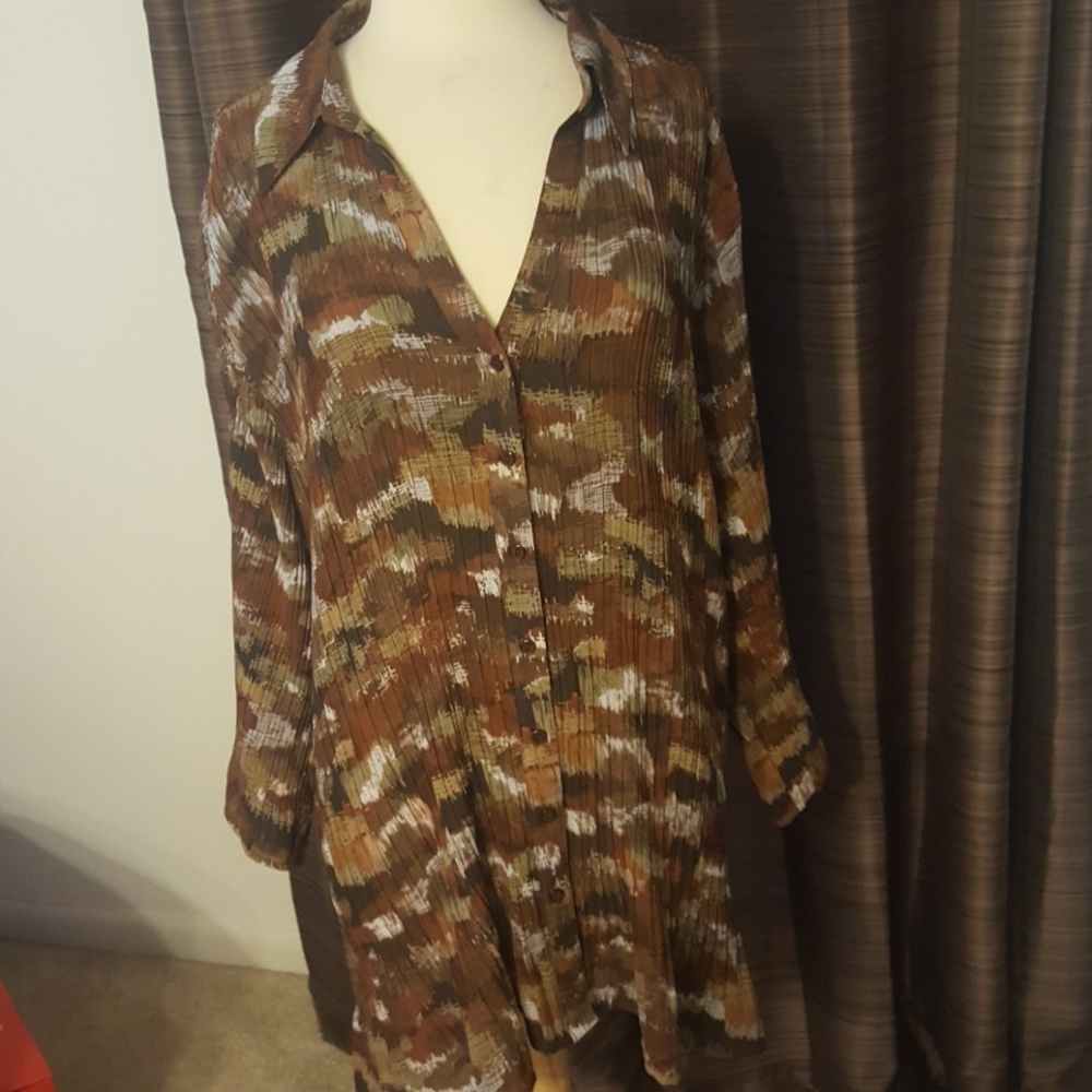 Maggie Barnes Fall colors dress shirt